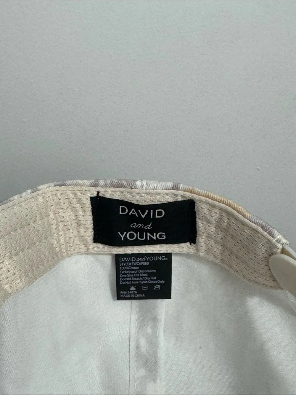 David and Young Neutral Ivory and Black Baseball Cap